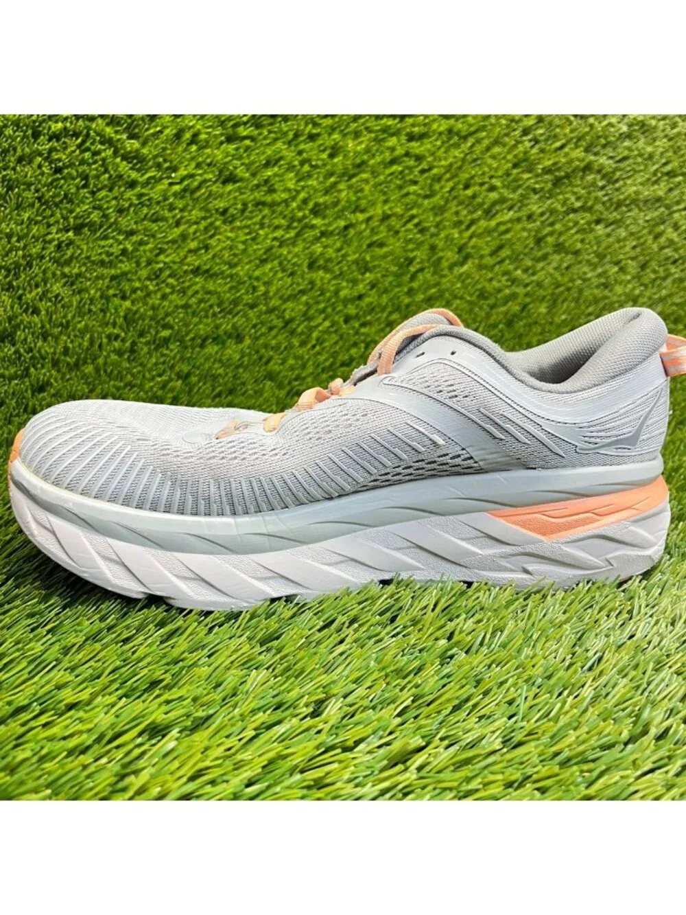 Hoka One One Bondi 7 Womens Size 9 Gray Athletic Running Walking Shoes Sneakers